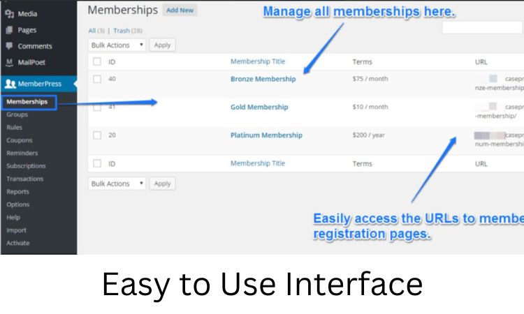 Easy to use inteface