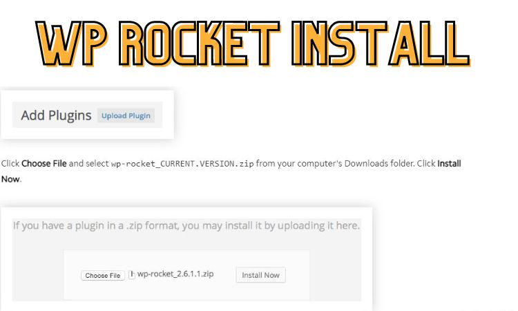 Upload the WP Rocket Plugin